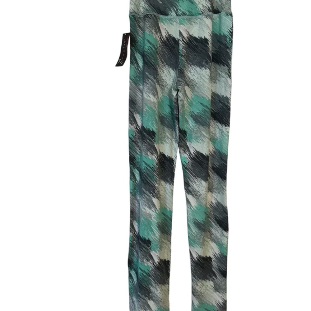 NWT PBX-PRO GRAY/AQUA PRINT WORKOUT/YOGA LEGGINGS SMALL #Y - Picture 3 of 7